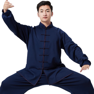 太极服男秋冬季加厚牛奶丝复合绒太极拳服装女武术服练功服武印象