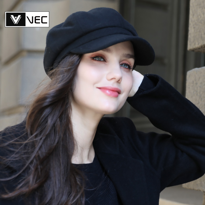 秋冬季英伦风毛呢韩版日系八角帽