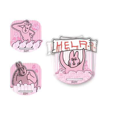 艾漫粉红兔子摇摇乐立牌