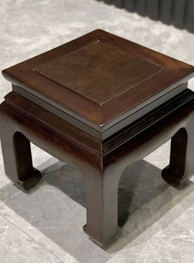 红木家具新中式简约厚重实木方凳客厅茶几凳子加粗大奔凳矮凳35cm