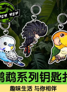 SuperRed瑞兽系列鹦鹉创意钥匙扣金刚葵花和尚玄凤周边立体鸟挂件
