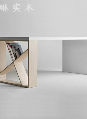 北欧白色实木会议桌长桌简约现代烤漆办公桌创意书桌长方形工作台