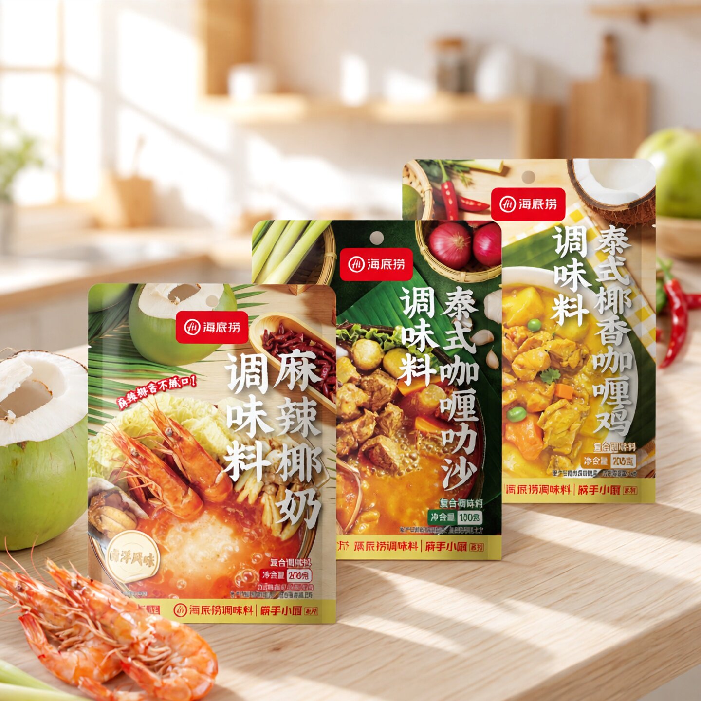 海底捞南洋风味火锅底料泰式椰香咖喱鸡麻辣椰奶咖喱叻沙调味料
