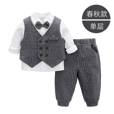 秋款小礼服三件套装周岁服生日
