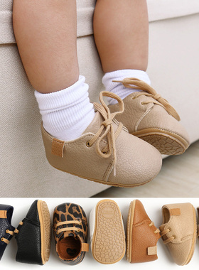 宝宝学步鞋1岁婴幼儿鞋子0软底防滑掉鞋秋季男胶底周岁百日皮鞋女