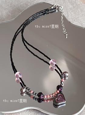 迷恋｜原创小众设计高级简约复古y2k千禧vintage捷克珠串珠项链