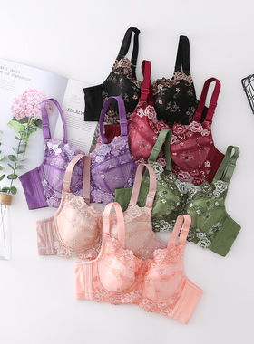 外贸薄棉全罩杯内衣75-110DEFGH杯 大胸奶罩有钢托大杯文胸