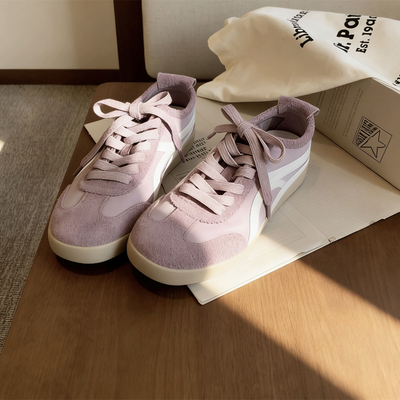 2026春夏真皮复古拼色德训鞋女