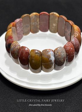 天然战国红月牙手牌手链可diy原创水晶饰品复古中式外贸小众首饰