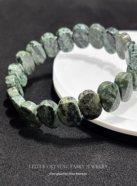 天然石孔雀眼绿色切面手牌手链可diy原创水晶饰品复古文艺首饰