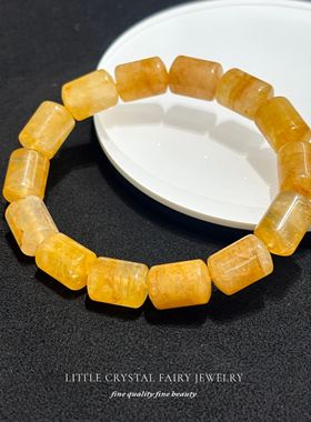 天然黄胶花圆柱手链diy原创水晶饰品招米米流行秋冬首饰女生礼物