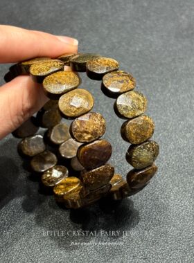 天然古铜矿手排手牌手串手链diy串珠材料原创男女生玉石礼物