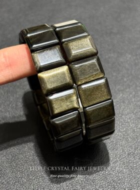 天然金曜石长方形手排牌手串手链可diy原创水晶首饰散珠外贸款