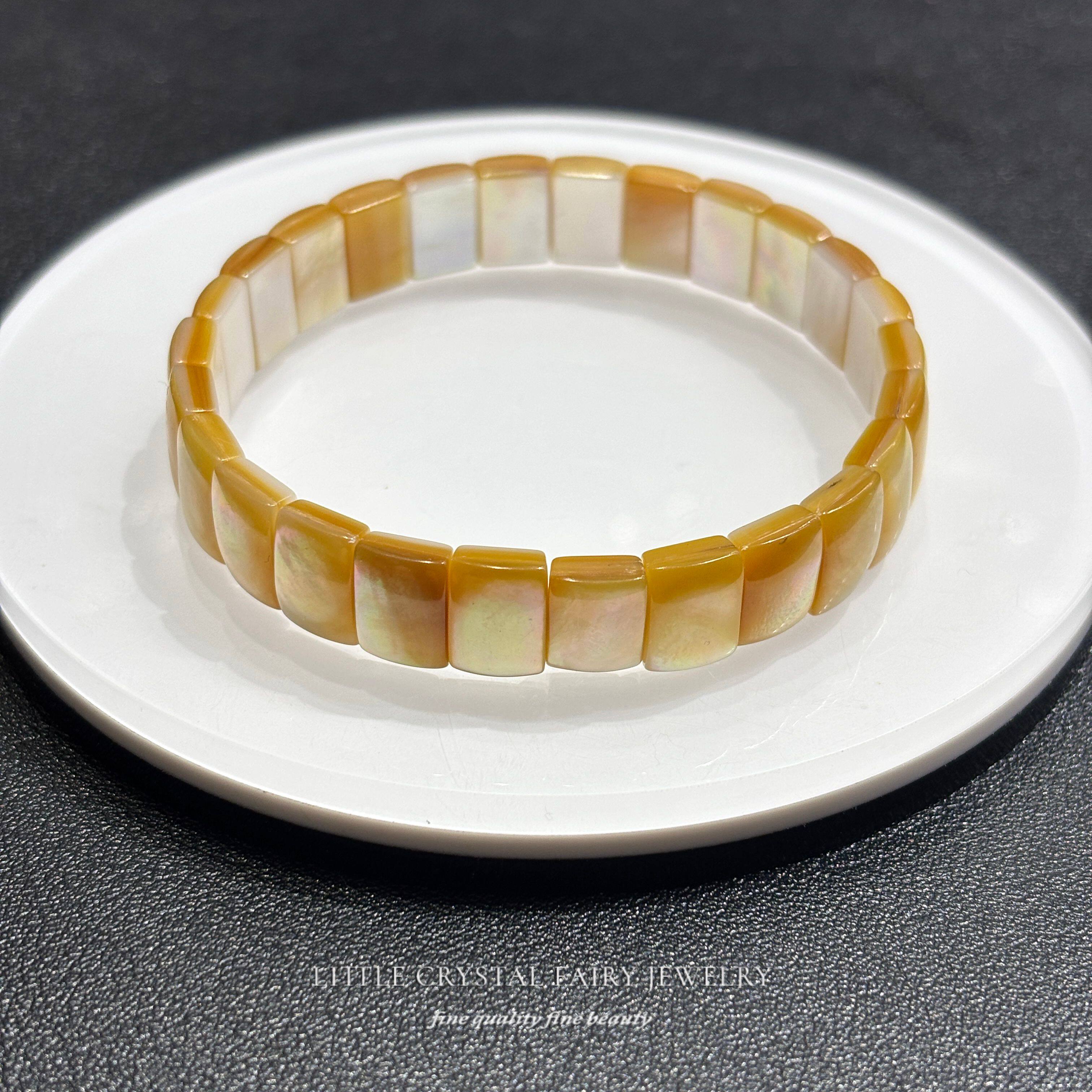 天然黄金贝壳金蝶贝手排牌手串手链diy原创水晶首饰散珠女生礼物
