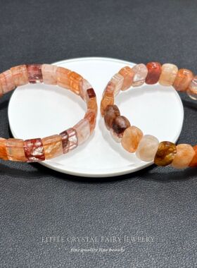 天然红胶花手牌排红色水晶diy原创材料手链手串小众女生礼物