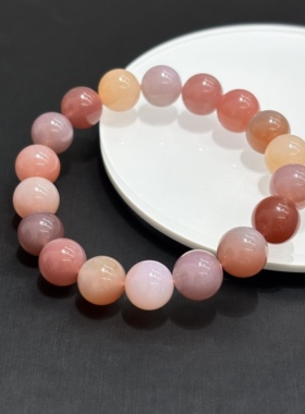 天然盐源玛瑙彩色水晶手串手链diy原创学生礼物女生春夏流行饰品