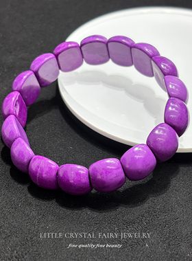 天然石优化紫云母手牌排手链可diy原创水晶首饰女生文艺小众礼物