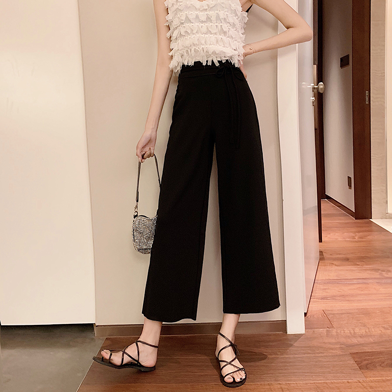DM高腰直筒褲女寬松顯瘦彈力松緊腰2021春夏薄款垂墜感九分闊腿褲在類目 女裝/女士精品, 褲子, 休閒褲中 - 來自Buy2taobao.com提供專業的淘寶代購服務