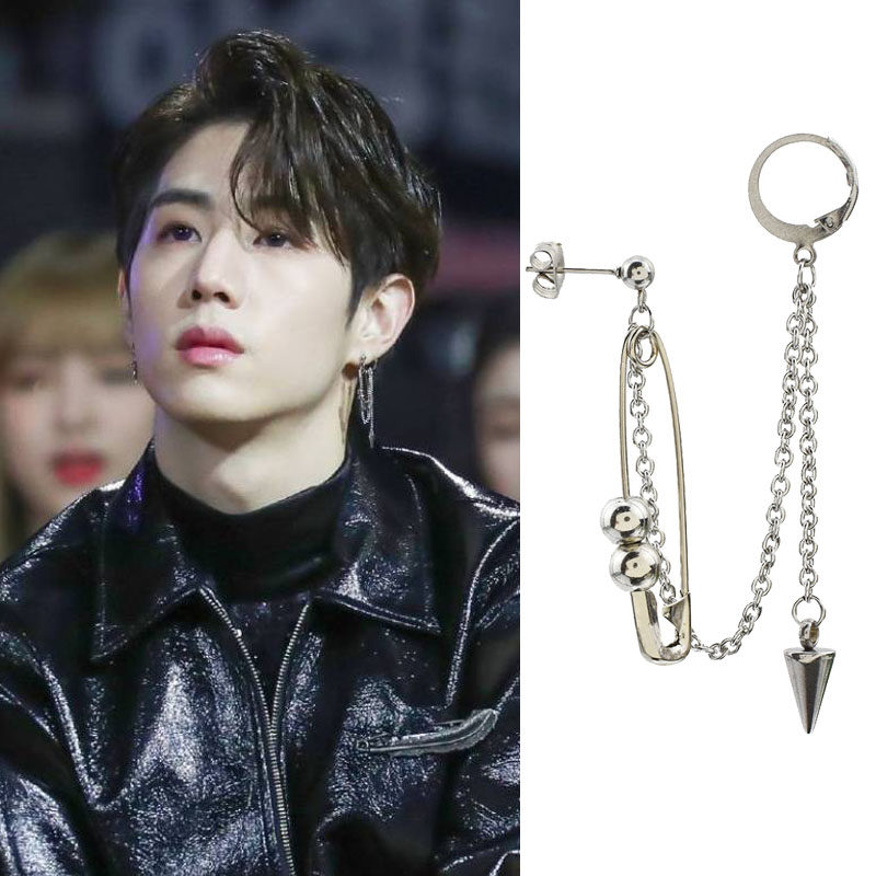 got7段宜恩mark同款耳钉耳骨链个性潮人百搭ins嘻哈新款耳环耳夹