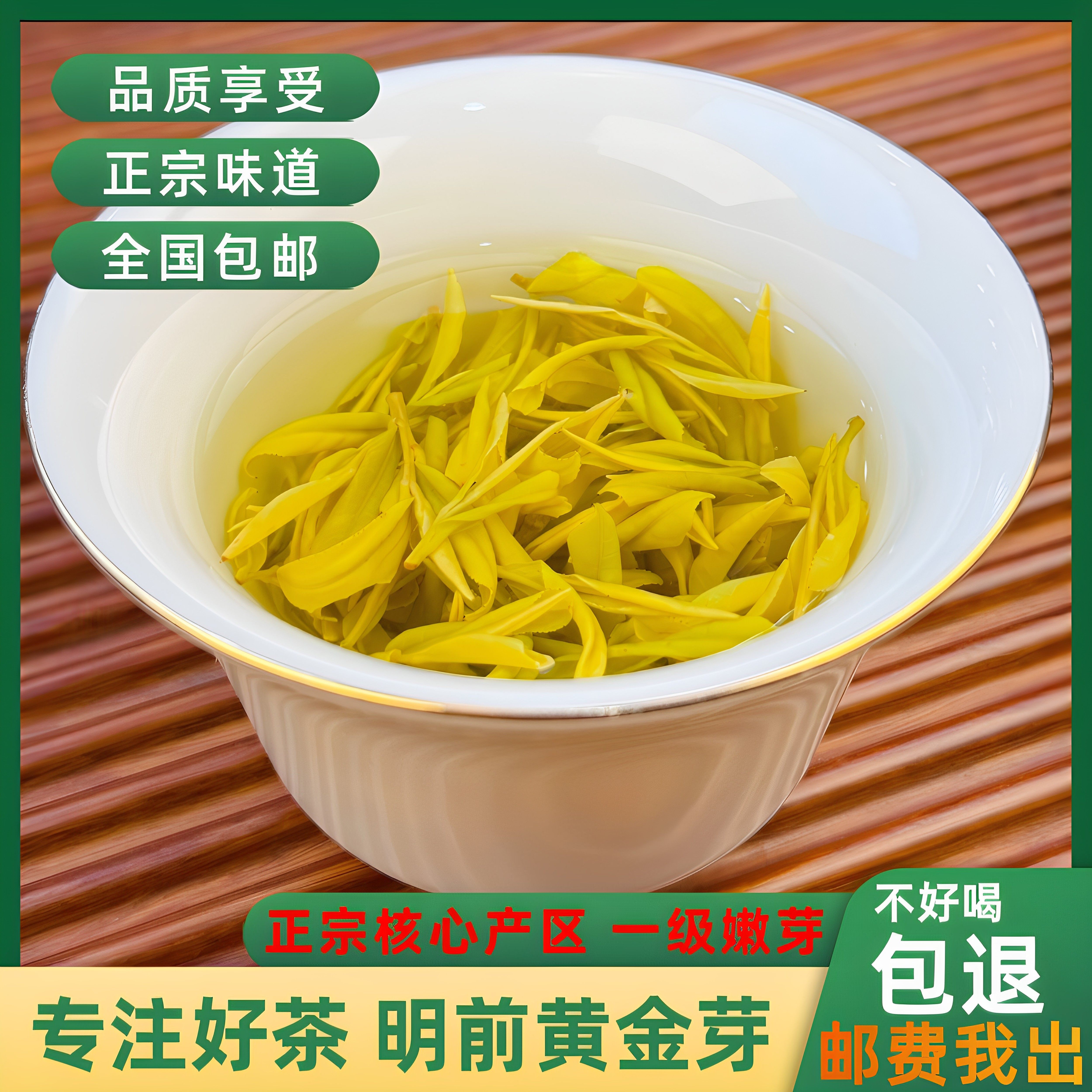 2026新茶明前黄金芽头采核心产区安吉白茶明前绿茶高山春茶125g