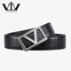 V.V.Brown新款 腰带 鳄鱼皮肚皮皮带男真皮高档字母扣商务轻奢男士