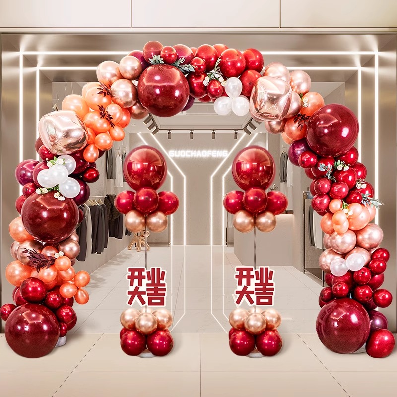 新店开业气氛布置气球拱门立柱