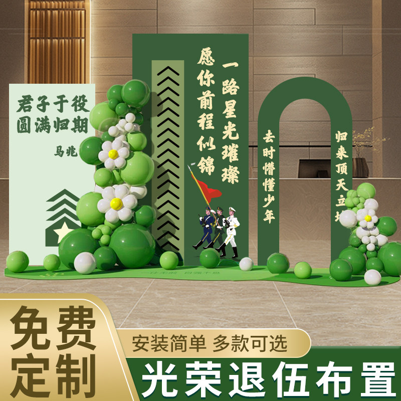 欢迎回家光荣退伍仪式氛围装饰欢送会场景入伍气球布置KT板背景墙,节庆用品/礼品,装扮布置套餐,淘宝优惠券,粉丝福利购,淘宝优惠卷