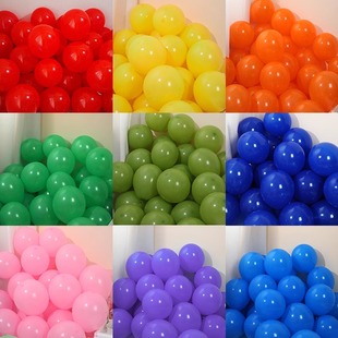 加厚红色绿色黄色蓝色亚光气球生日彩色装饰场景派对布置气球批发