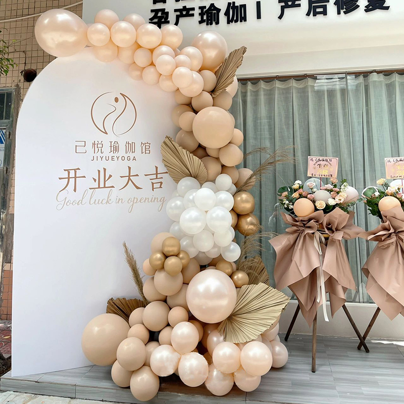 开业活动气氛气球链装饰店面门口周年庆店庆节日场景背景墙布置