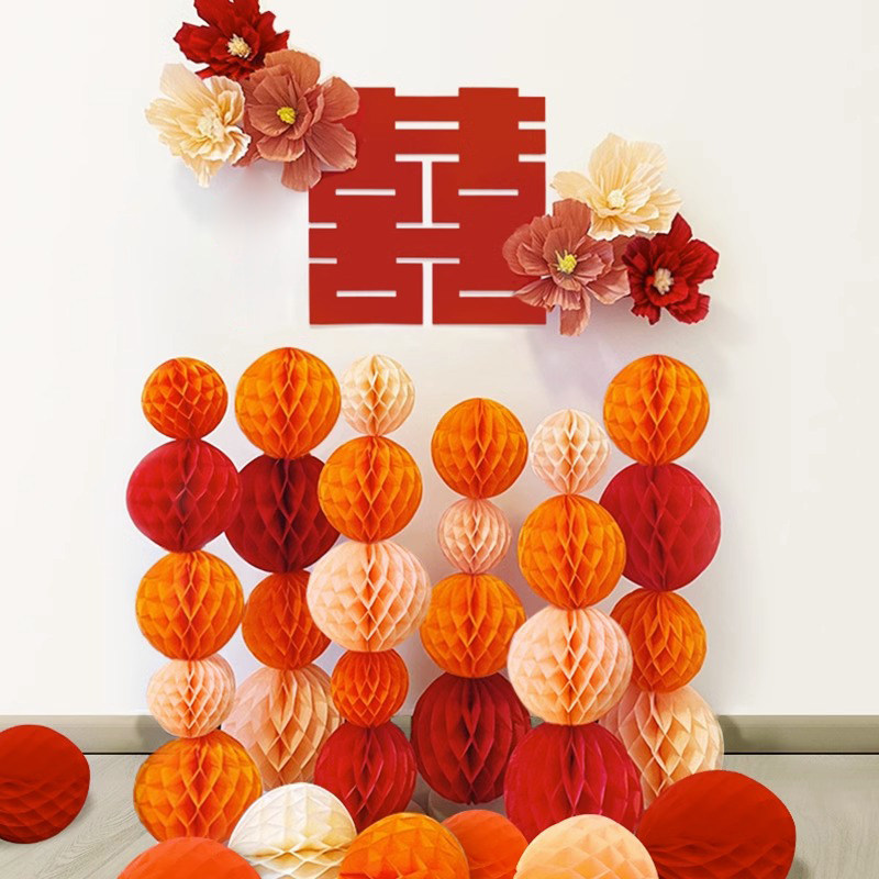 蜂窝球纸拉花婚礼装饰场景婚房婚庆背景墙布置立柱卧室床头生日,节庆用品/礼品,气球,淘宝优惠券,粉丝福利购,淘宝优惠卷