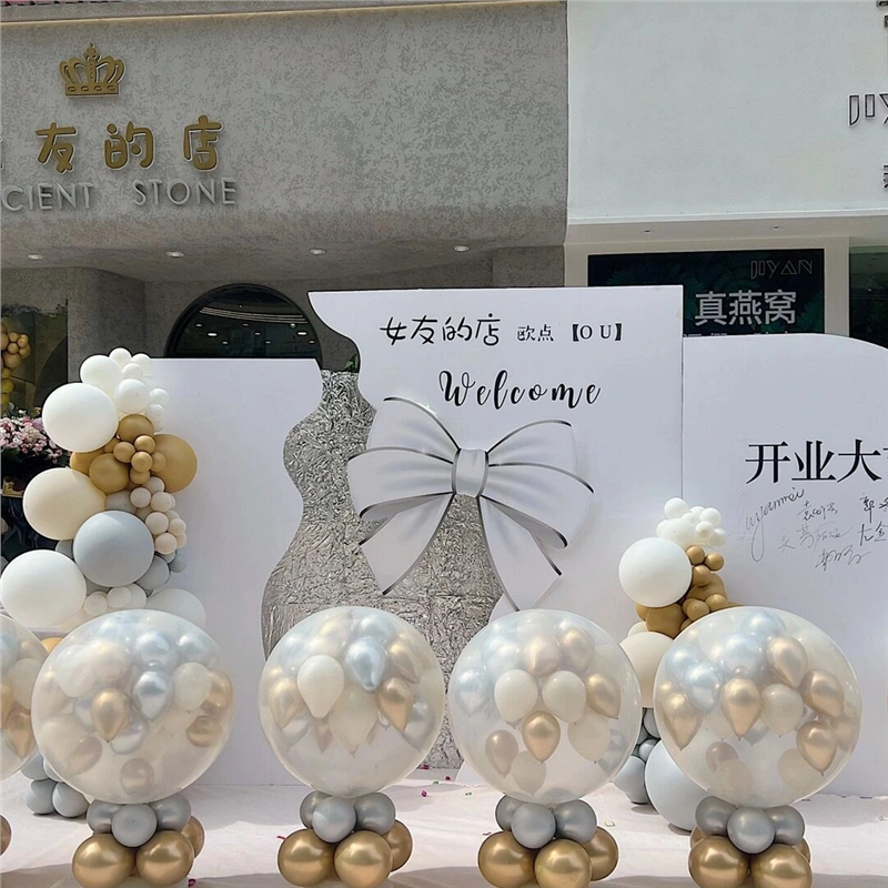 白金地爆球气球拱门美容院开业乔迁启动开幕仪式庆典装饰气氛布置