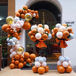 开业气氛布置气球花篮链条商场周年庆活动场景氛围服装美容院装饰