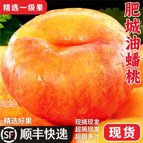 顺丰现货山东特产肥城桃黄油蟠桃彩虹油蟠桃新鲜现摘巨甜多汁礼盒