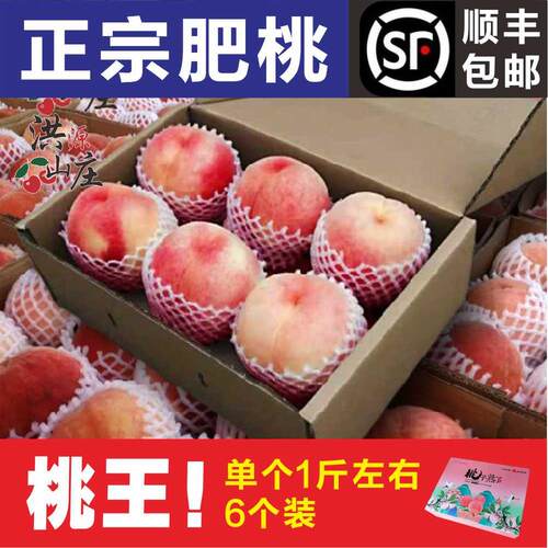 顺丰山东特产肥城桃子大桃王新鲜桃子脆甜水蜜桃脆桃特大豪华礼盒