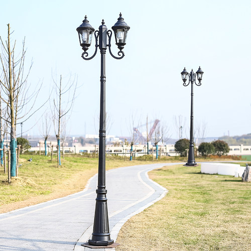 花园别墅220v户外防水双头高杆灯