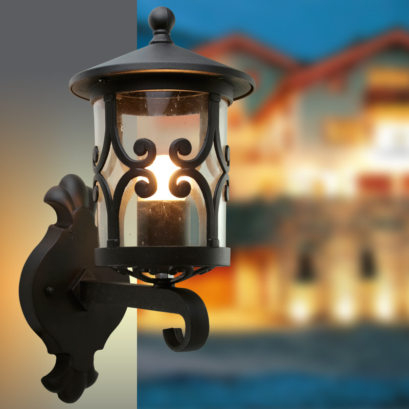 户外壁灯LED防水欧式别墅复古花园过道庭院灯室外走廊灯阳台灯具
