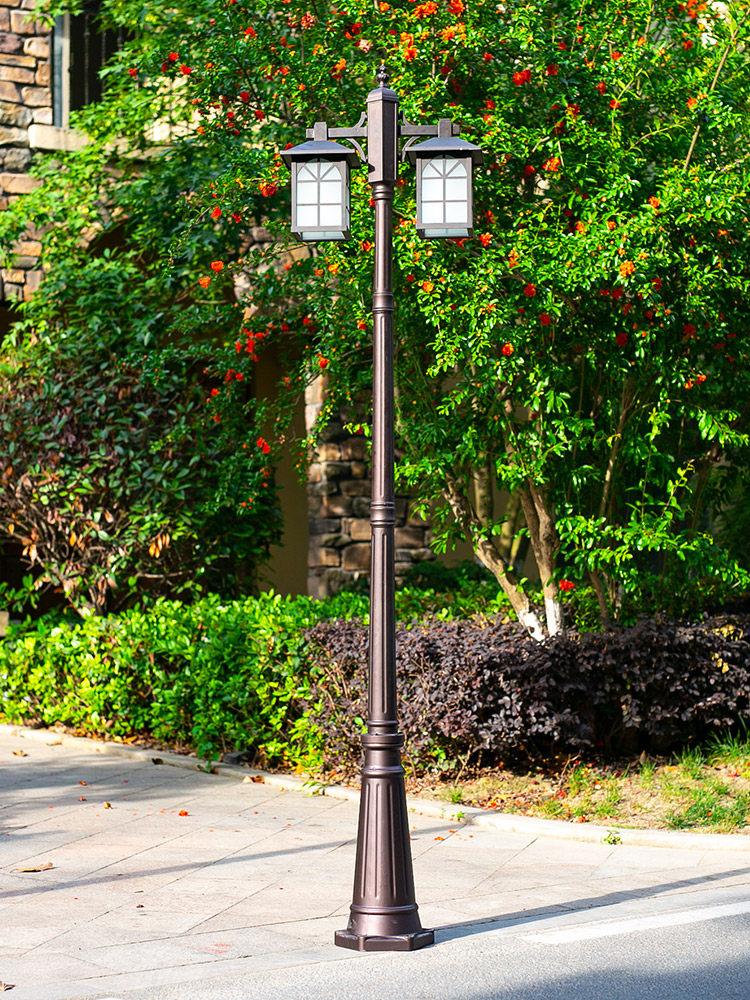 景观灯复古庭院小区led高杆花园家用防水户外灯室外欧式草坪路灯