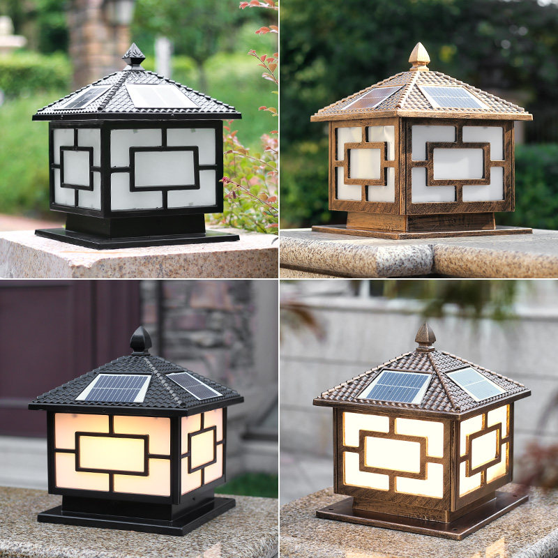 欧式太阳能柱头灯饰LED灯具围墙大门立柱墙头灯户外别墅庭院防水