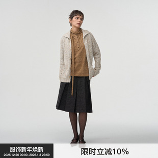 BiLLconch立体彩纱纹理感毛衣两穿休闲外套上衣秋冬 肌理彩纱