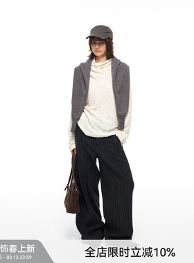 【正常发货|绒感肌理】BiLLconch高领修身打底t恤内搭堆堆领上衣