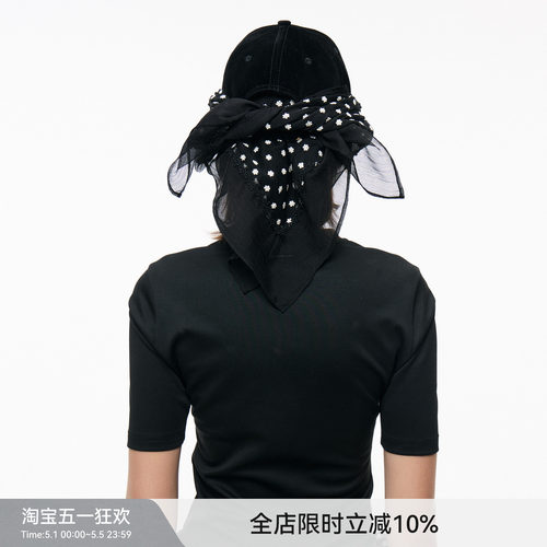 BiLLconch蕾丝碎花方巾