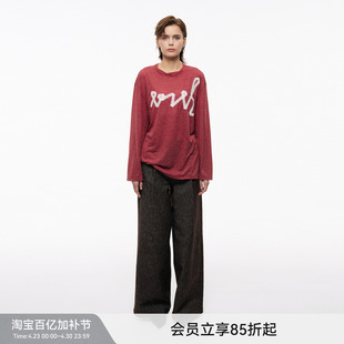 【花纱长T】BiLLconch蕾丝刺绣扭扭领口上衣复古宽松花纱长袖T