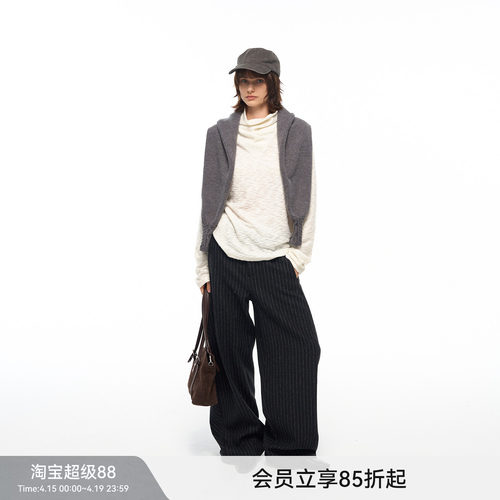 【绒感肌理】BiLLconch纯色基础款高领修身打底t恤内搭堆堆领上衣