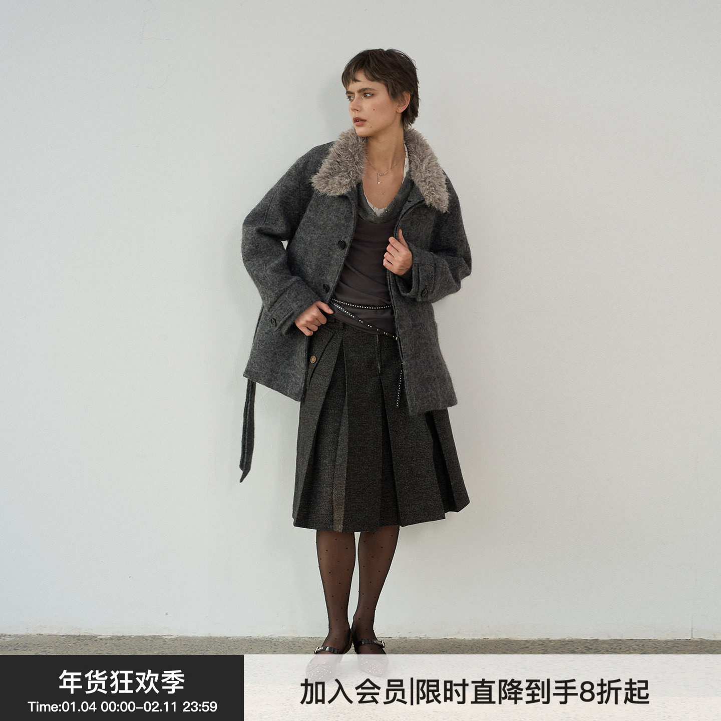 【羊毛廓形】BiLLconch立领羊毛大衣保暖外套2025秋冬新款,女装/女士精品,毛呢外套,淘宝优惠券,粉丝福利购,淘宝优惠卷