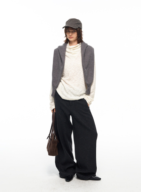 【正常发货|绒感肌理】BiLLconch高领修身打底t恤内搭堆堆领上衣