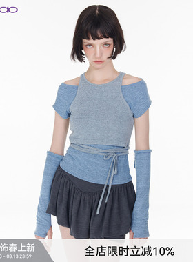 【芭蕾风少女】 NOCAO PROJECT原创叠穿背心高腰吊带裙裤配饰套装