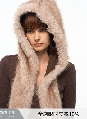 【随心Flip】BiLLconch双面戴毛毛帽子围巾一体两用保暖加厚围脖