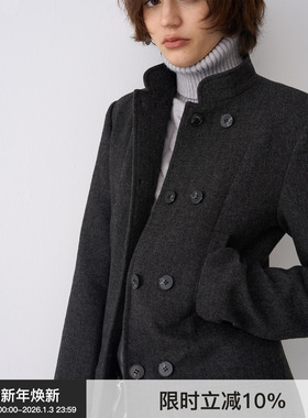 【赫本记忆】BiLLconch 100%羊毛内里毛呢外套收腰显瘦西装外套女