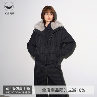 【暖绒格调】BiLLconch新鸭绒复古羽绒服羊毛混纺毛领保暖外套冬