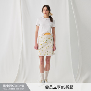 【自带项链】BiLLconch手工订珠T恤白色简约设计百搭短袖夏季上衣